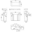 Hudson Reed Richmond White High Level Cistern ONLY with Fittings NCS872B - Dimensions