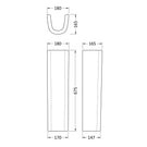 Nuie Lawton White Full Pedestal ONLY NMU103 - Dimensions