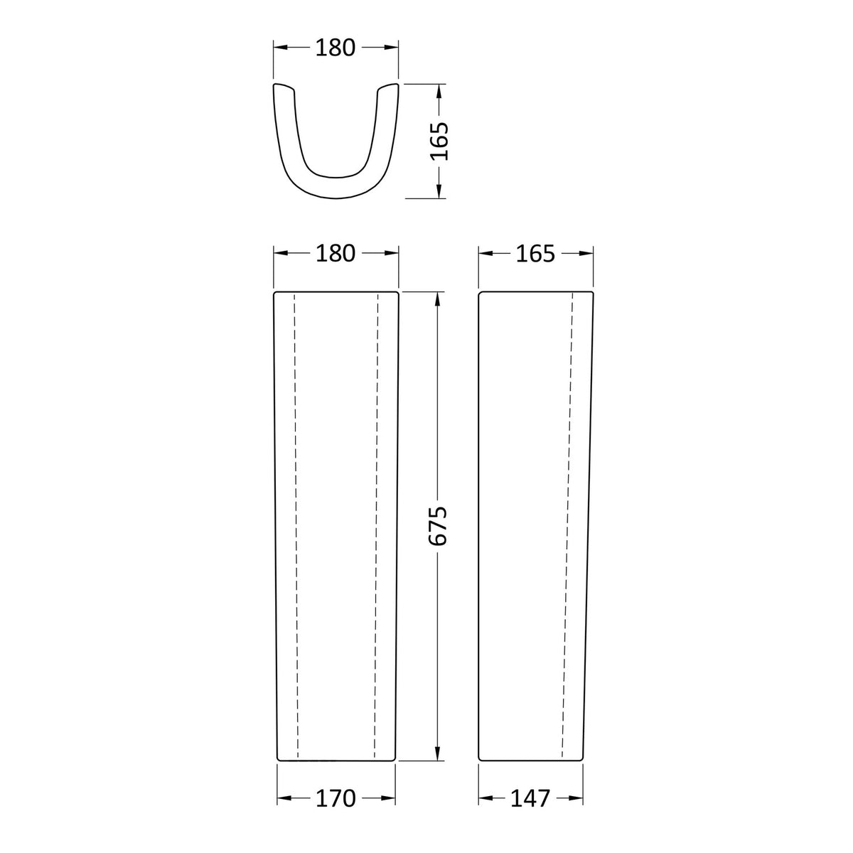 Nuie Lawton White Full Pedestal ONLY NMU103