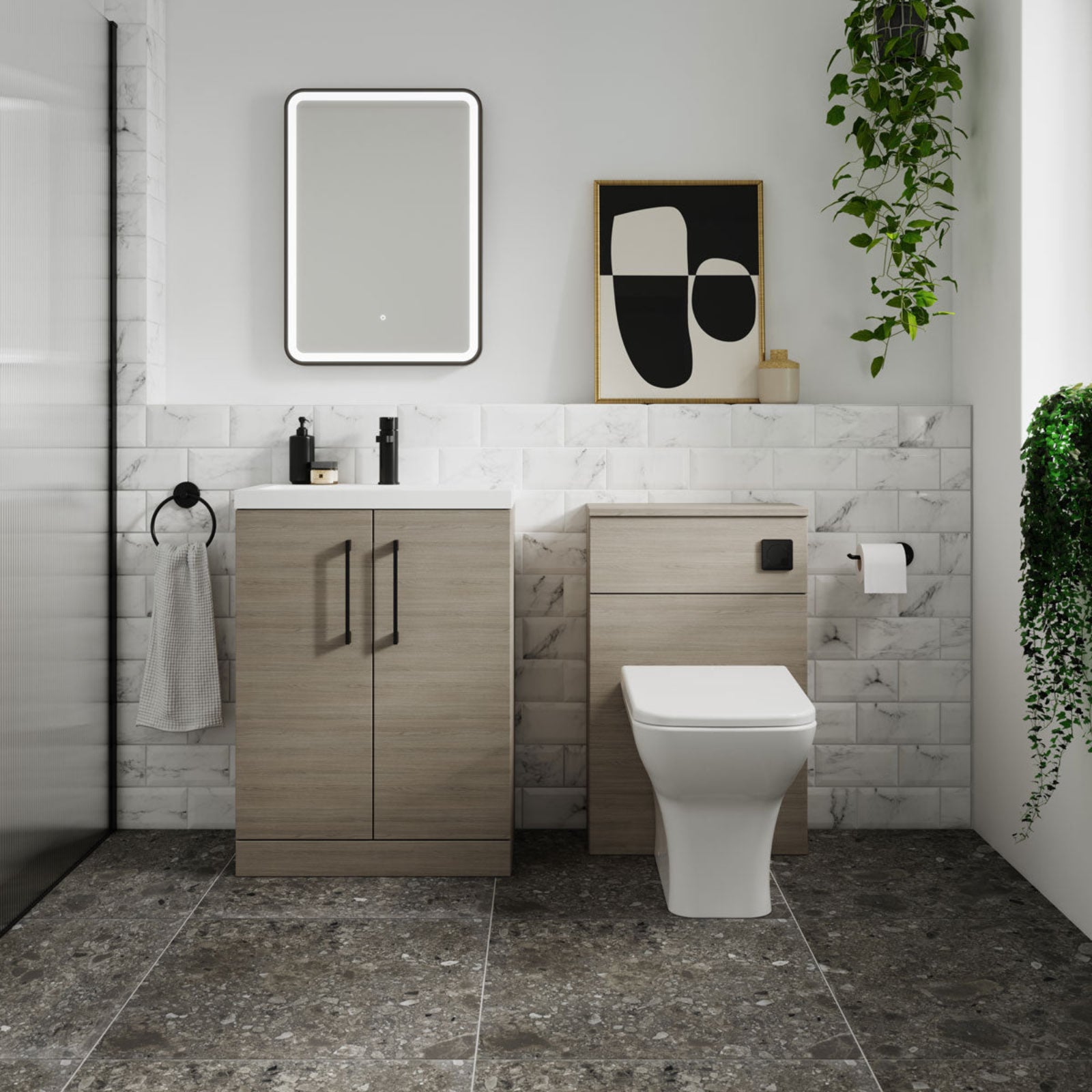 Nuie Arno 500mm Back to Wall WC Toilet Unit with 235mm Depth