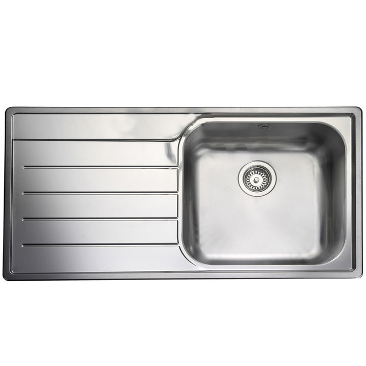 Rangemaster Oakland 1.0 Bowl Brushed Stainless Steel Kitchen Sink & Waste LHD OL9851L/