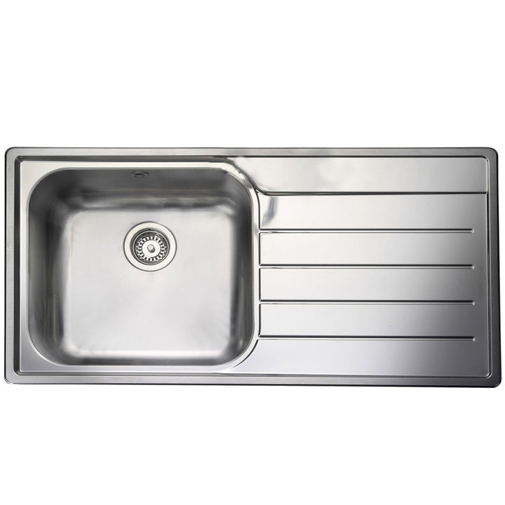 Rangemaster Oakland 1.0 Bowl Brushed Stainless Steel Kitchen Sink & Waste RHD OL9851R/
