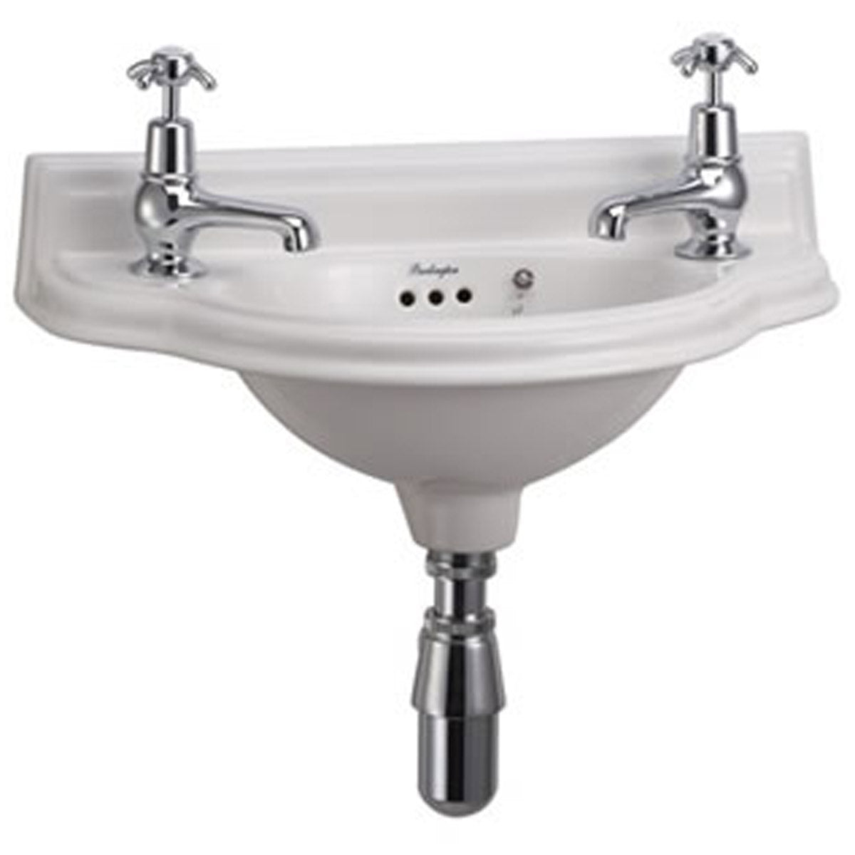 Burlington Traditional 500x255 2TH Wall Mounted Curved Cloakroom Basin