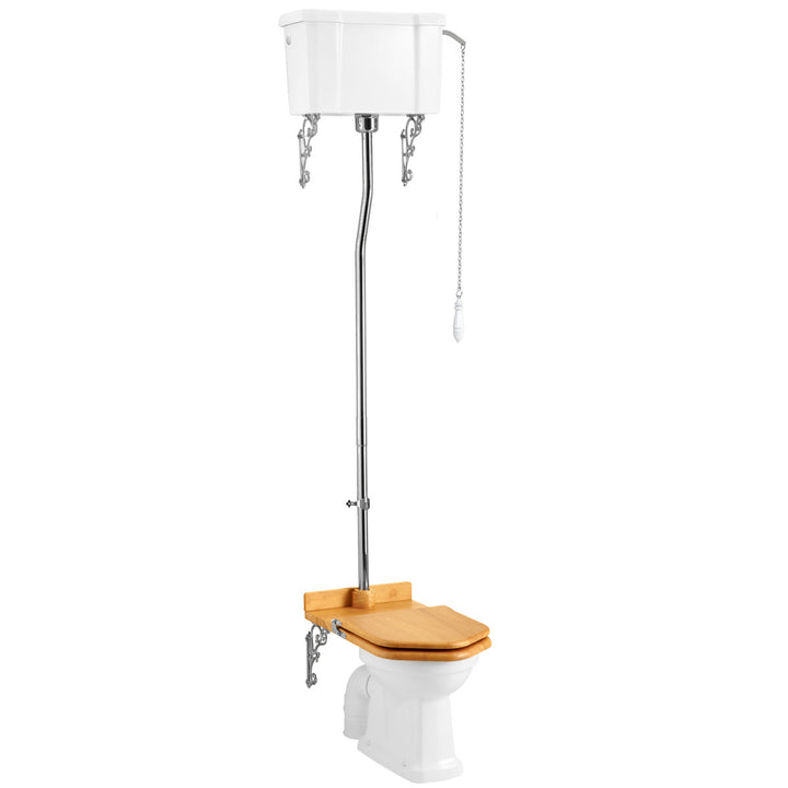 Burlington Standard White High Level WC Toilet Pan with Single Flush Ceramic Cistern