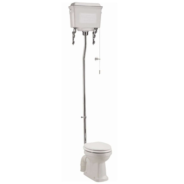 Burlington Standard High Level WC Toilet Pan with Dual Flush White Aluminium Cistern