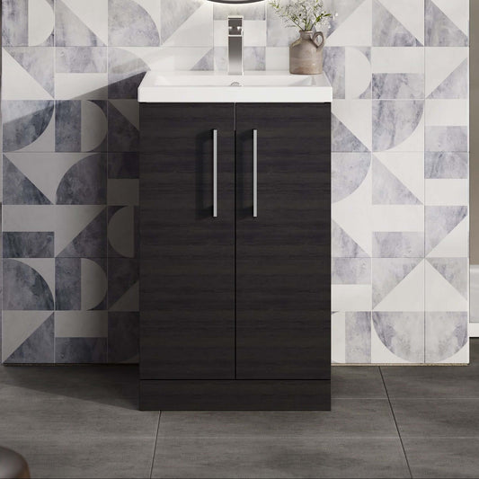 Nuie Arno Compact Floor Standing 2-Door Vanity Unit with Basin
