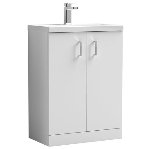 Nuie Arno 600mm Floor Standing 2-Door Vanity with Ceramic Basin