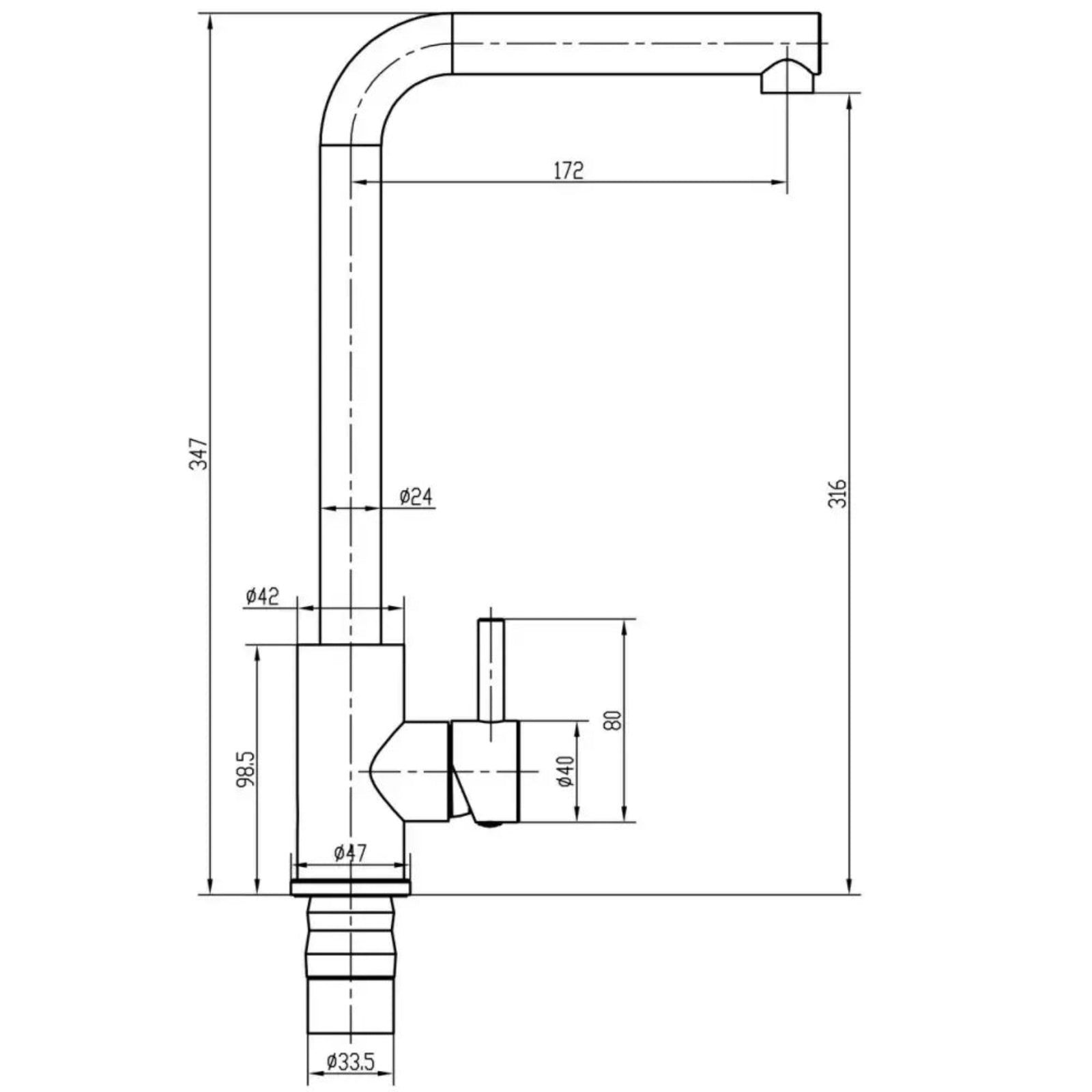 TOP FIX VITO L neck Neck Kitchen Mixer