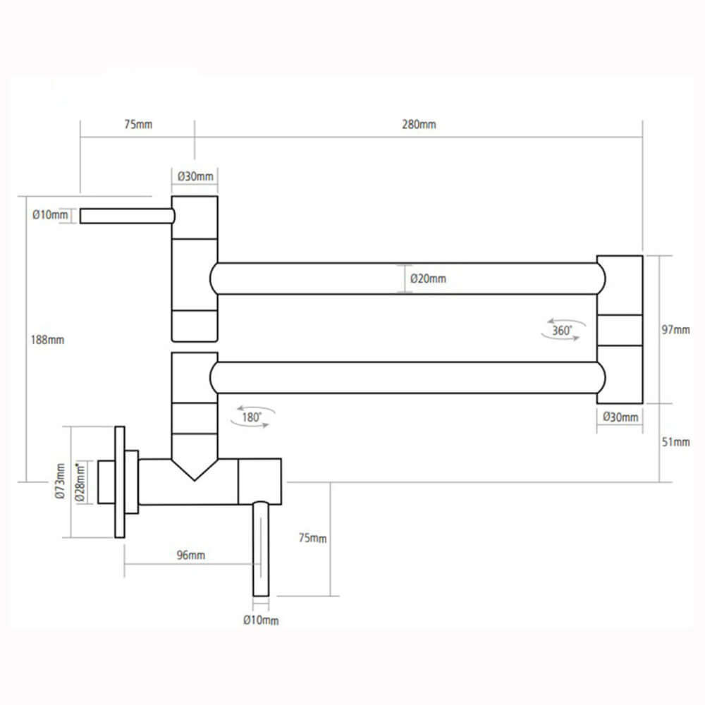 Caple Pento Pot Filler Kitchen Tap
