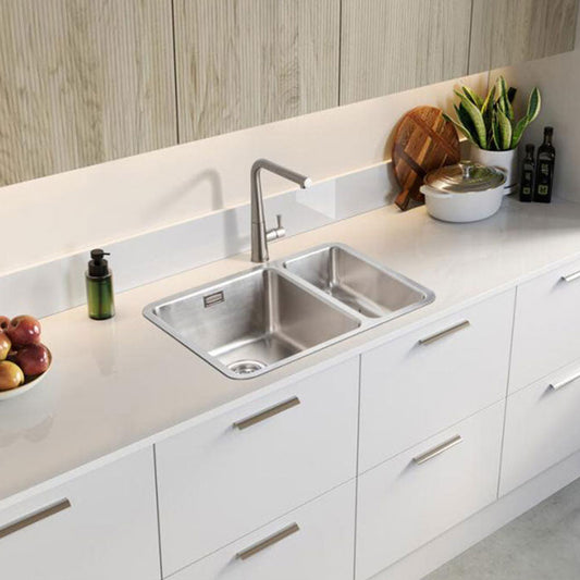 Rangemaster Quad 1.5 Bowl Polished Stainless Steel Kitchen Sink & Wasterh