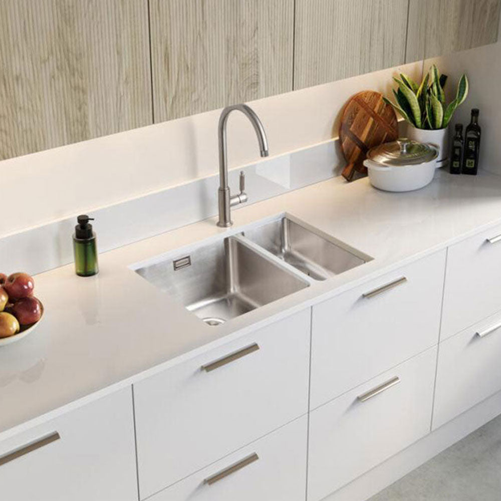 Rangemaster Quad 1.5 Bowl Polished Stainless Steel Kitchen Sink & Wasterh