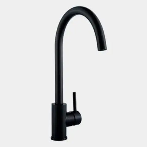 Harlyn Pont Matt Black Single Lever J Spout Kitchen Tap - QUIN-MB