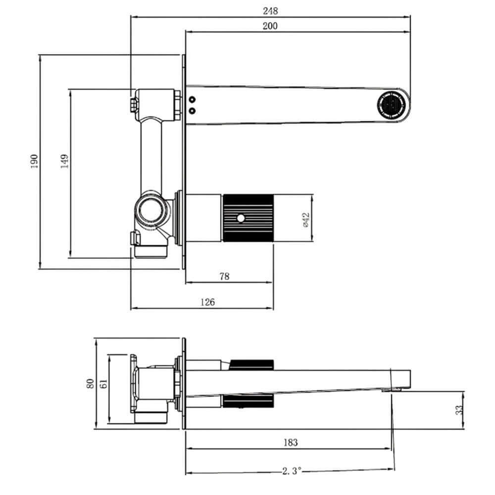 RAK Amalfi Wall Mounted Basin Mixer Tap