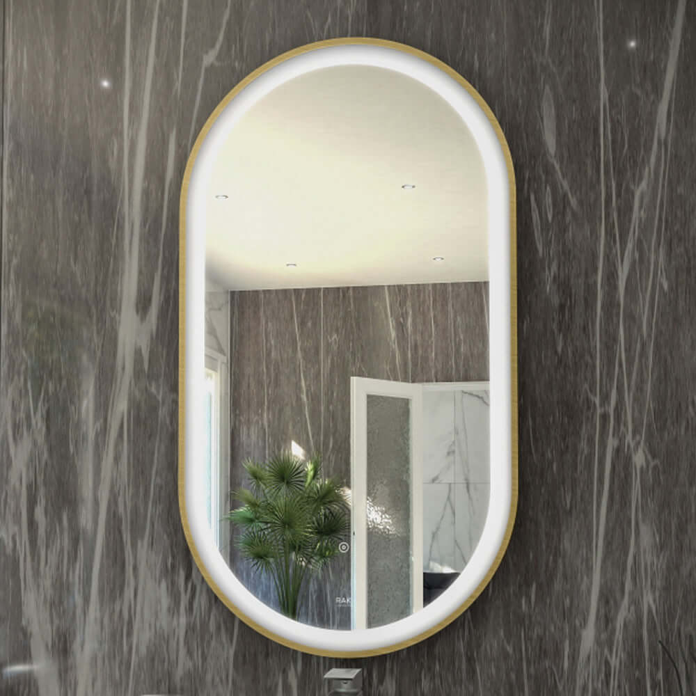 RAK Art 550x1000 Oval Illuminated Bathroom LED Mirror With Demister Pad