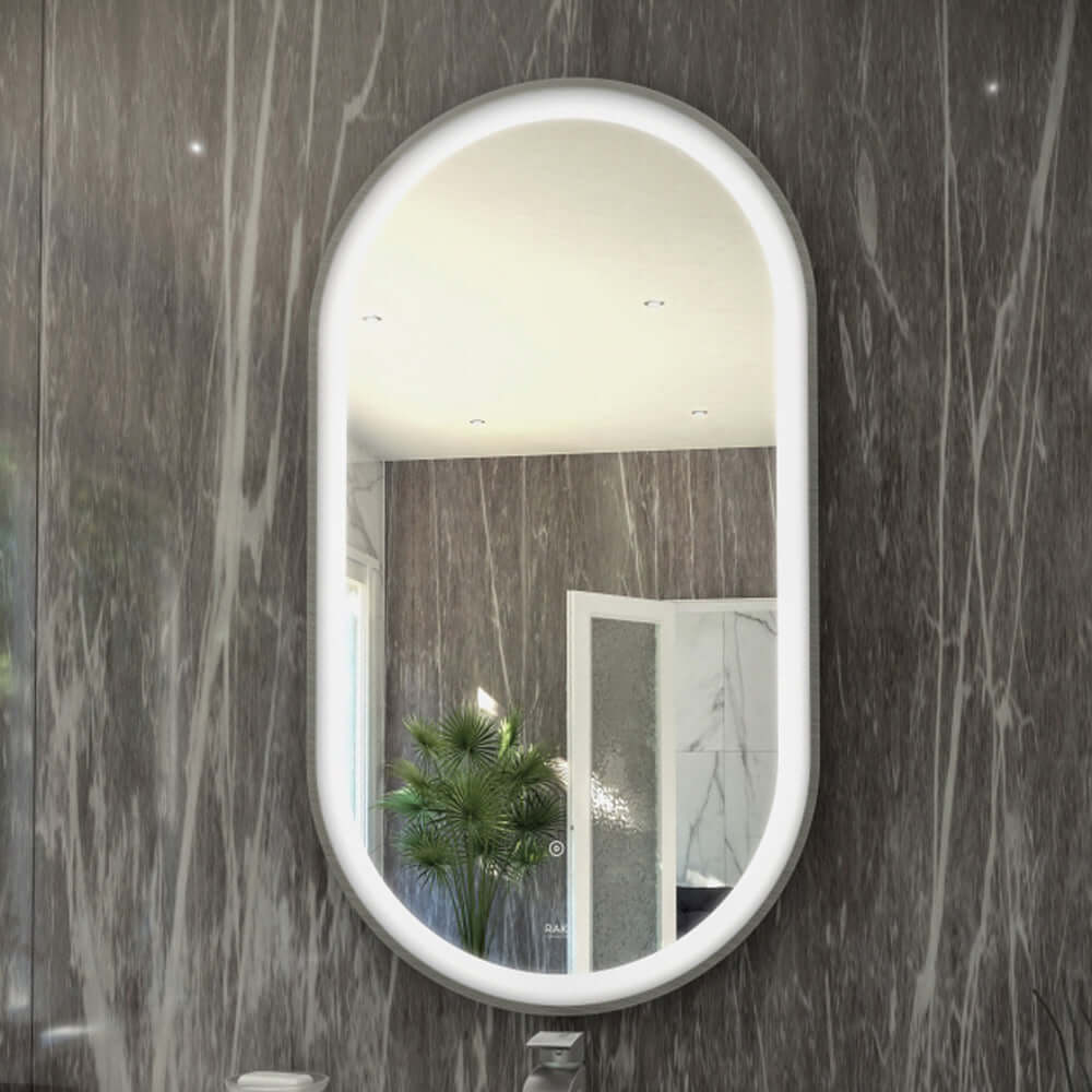 RAK Art 550x1000 Oval Illuminated Bathroom LED Mirror With Demister Pad