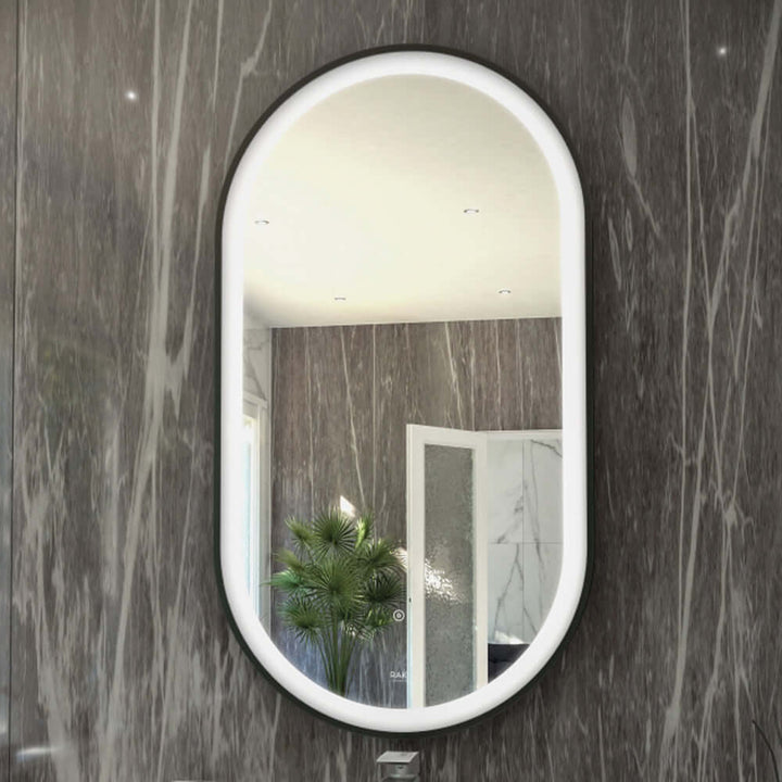 RAK Art 550x1000 Oval Illuminated Bathroom LED Mirror With Demister Pad