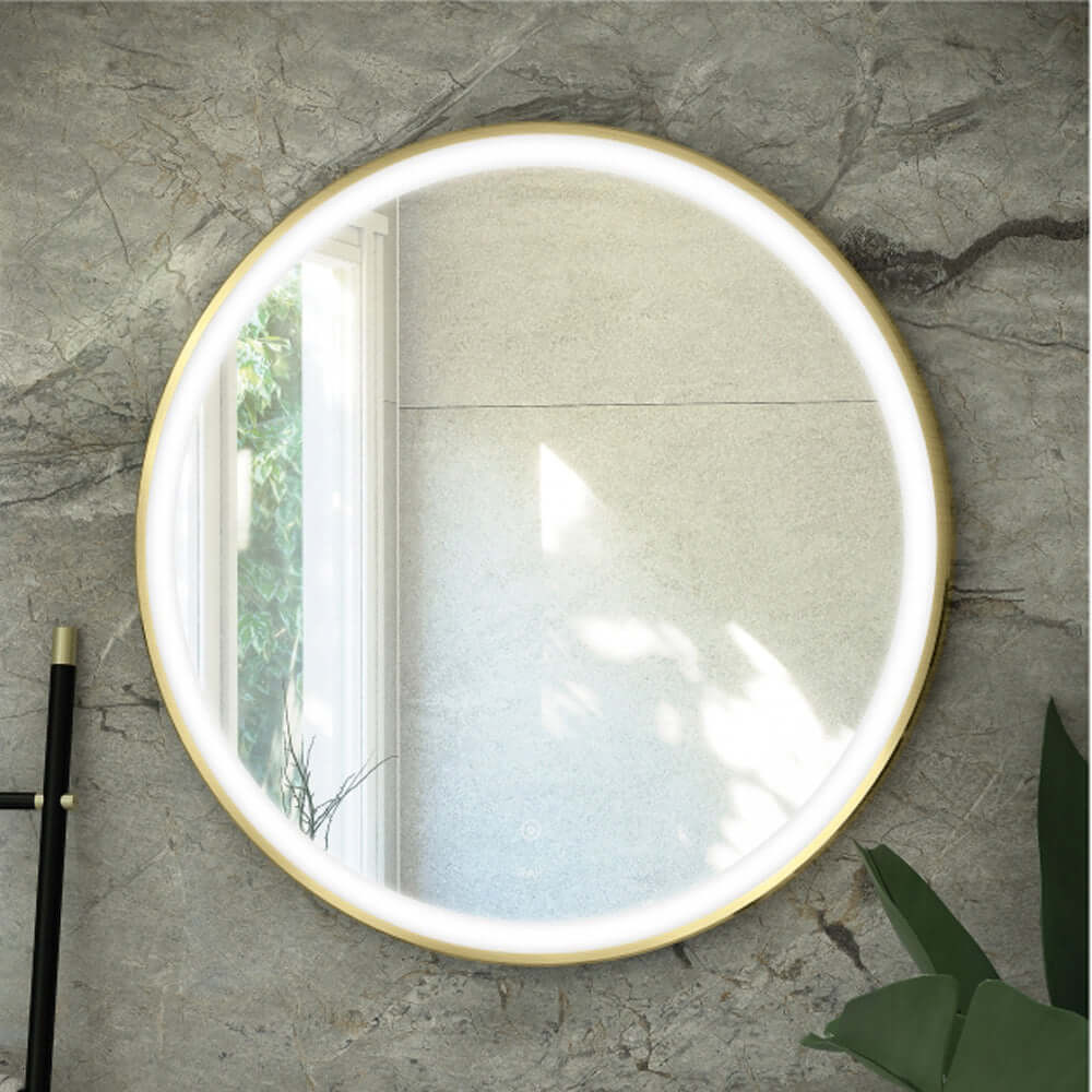 RAK Art Round 600x600 Illuminated Bathroom LED Mirror With Dem