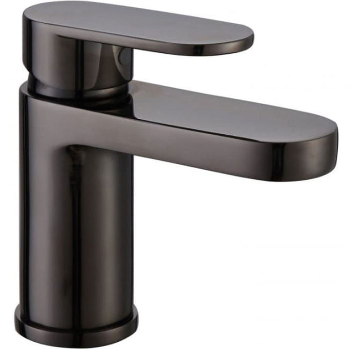 RAK Compact Eco Black Mono Round Basin Mixer Tap & Clicker Waste -RAKCOM3001B