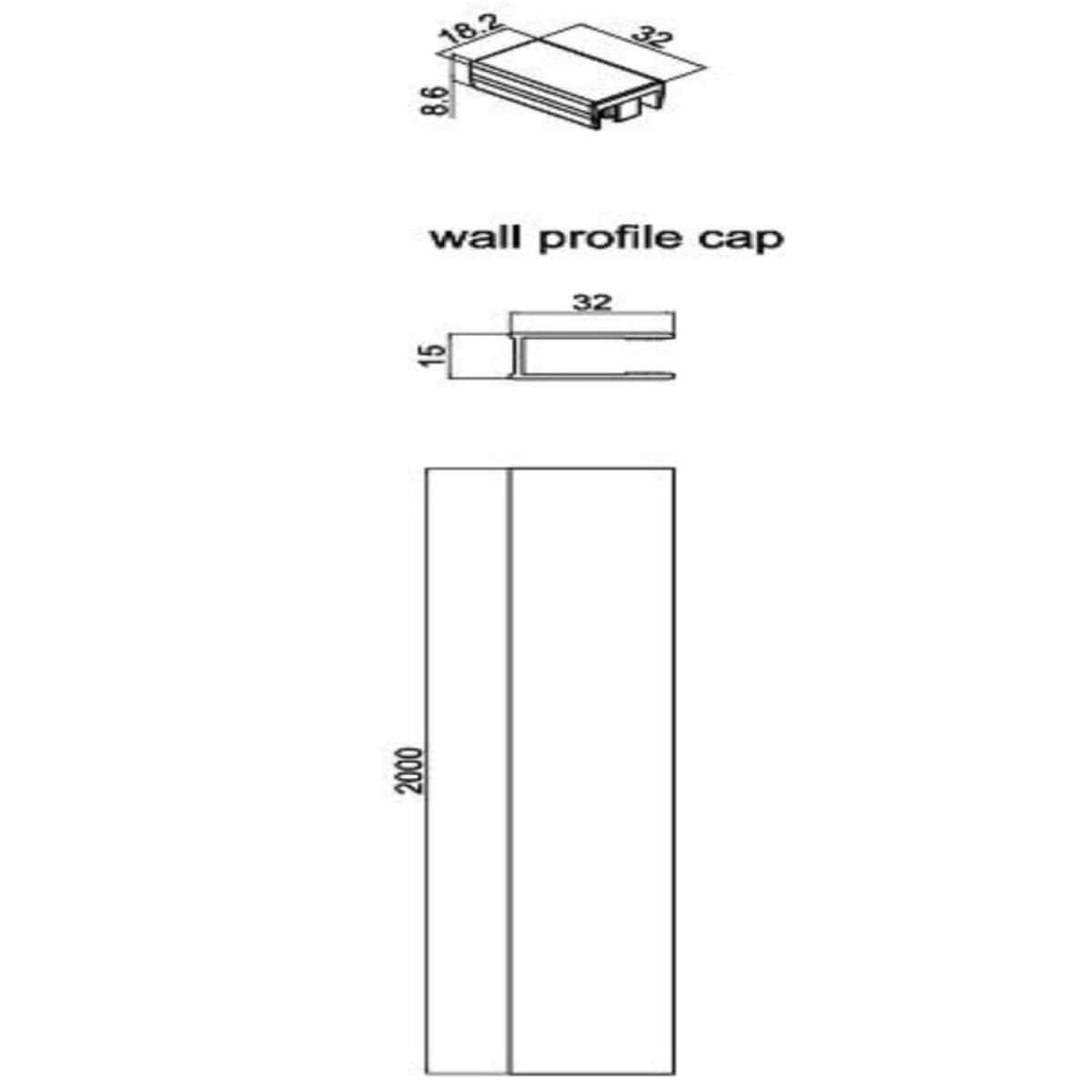 RAK Feeling 2000mm Shower Wall Profile