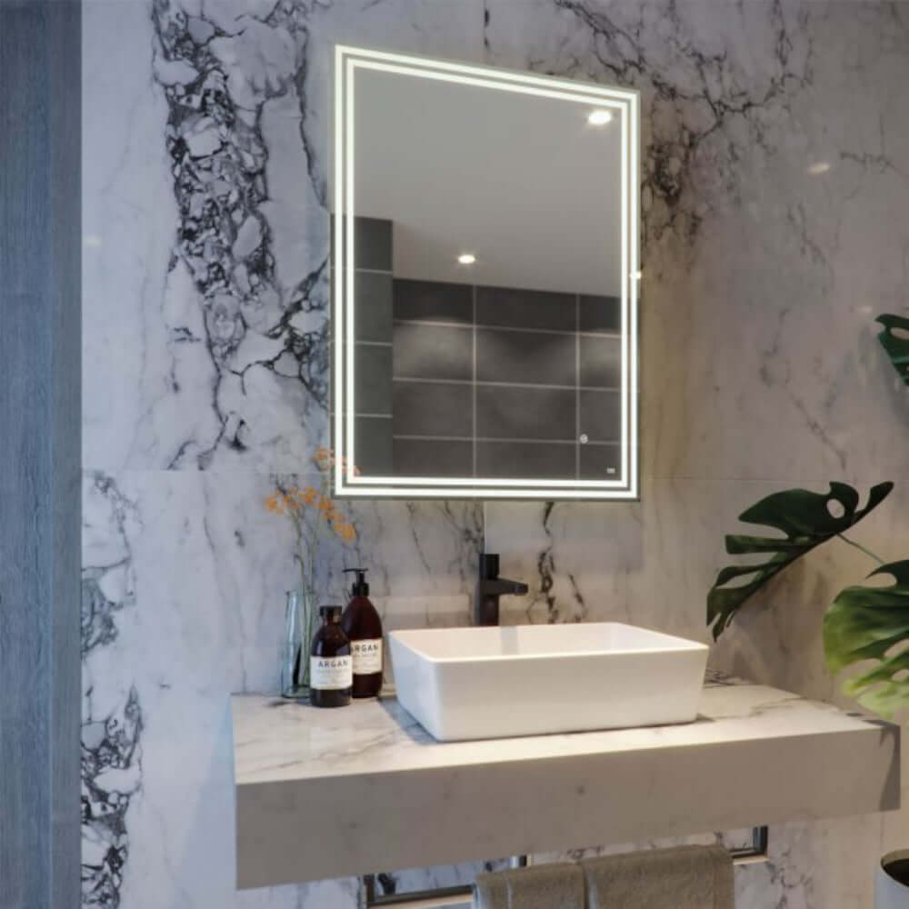 RAK Hermes 600x800 Portrait LED Mirror with Switch and Dem