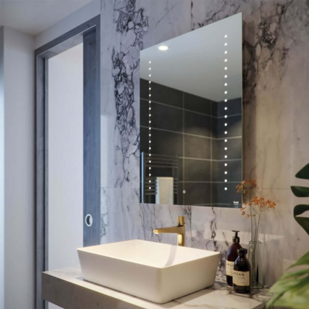 RAK Hestia LED Portrait Mirror with Switch and Demister Pad Illuminated