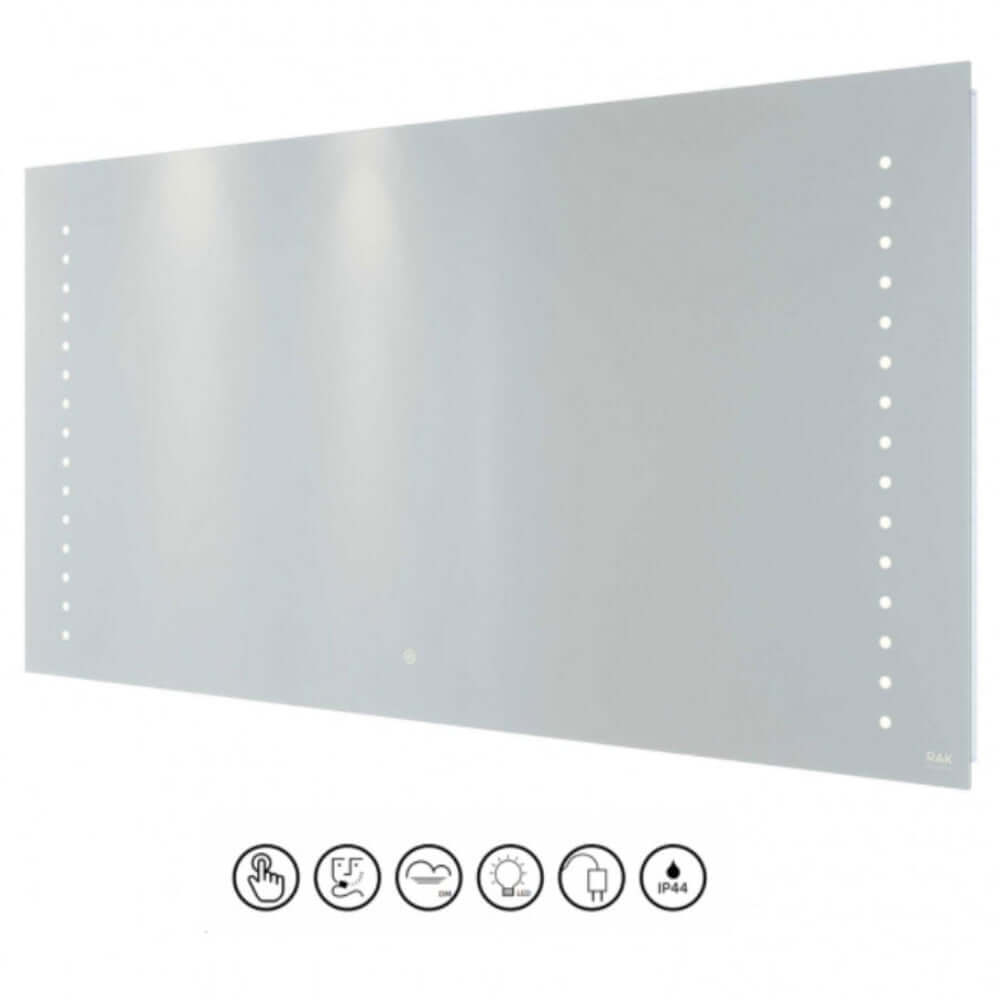 RAK Hestia LED Landscape Mirror with Switch and Demister Pad Illuminated