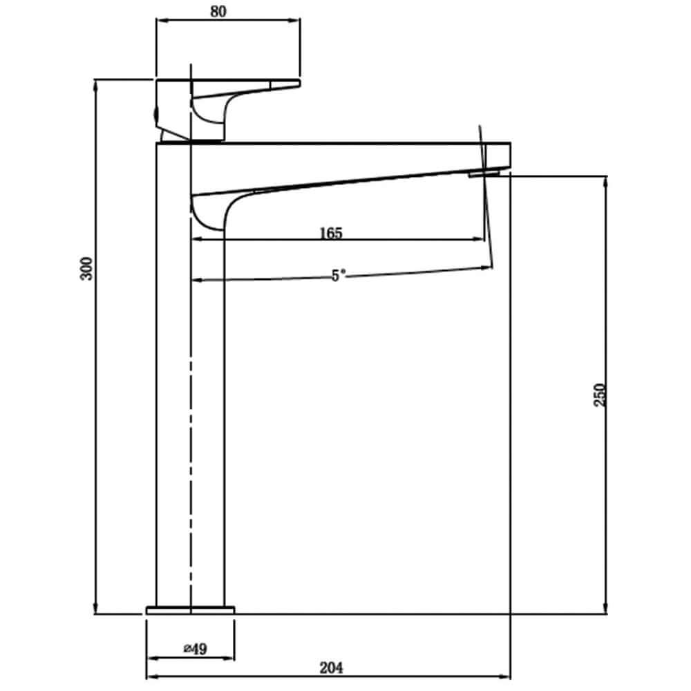 RAK Ischia Tall Basin Mixer Tap Without Waste