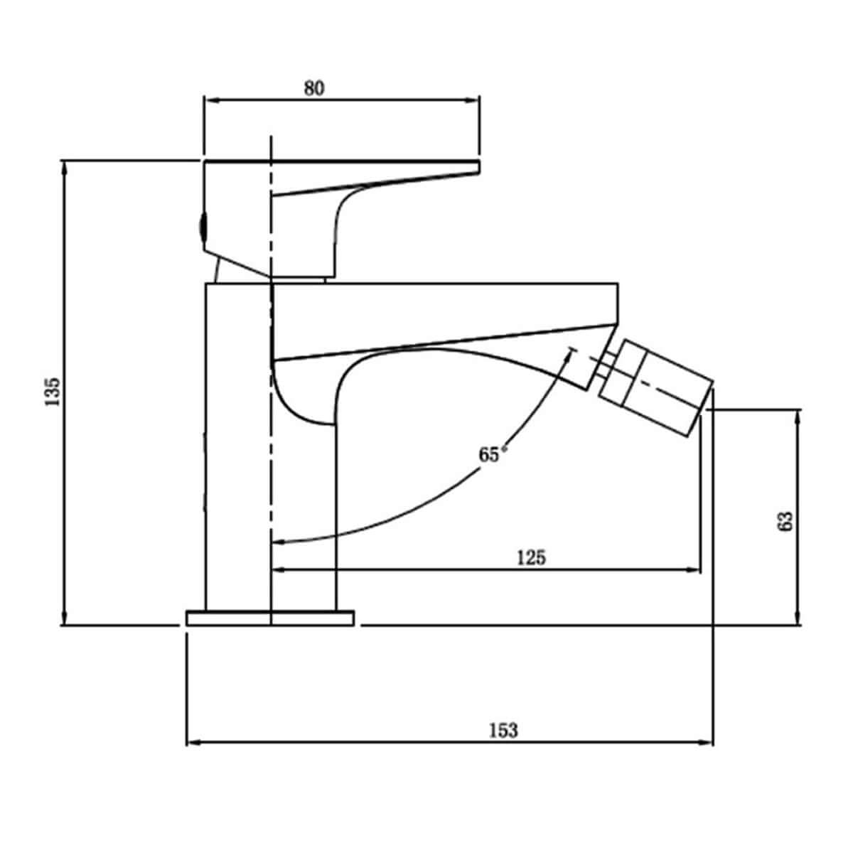 RAK Ischia Bidet Mixer Tap Without Waste
