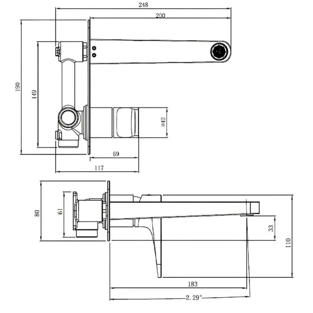 RAK Ischia Wall Mounted Basin Mixer Tap with Back Plate
