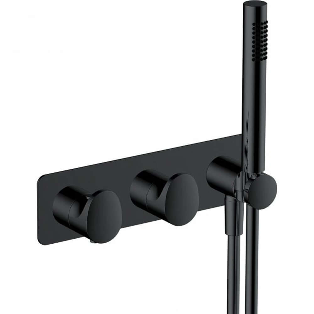 RAK Ceramics Horizontal Dual Outlet Thermostatic Concealed Shower Valve with Handset