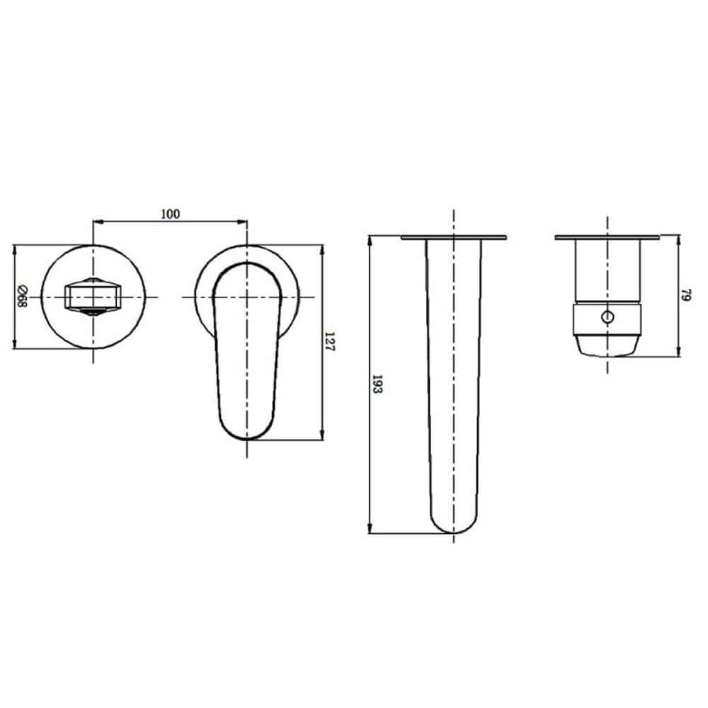 RAK Petit Round Wall Mounted Single Lever Basin Tap