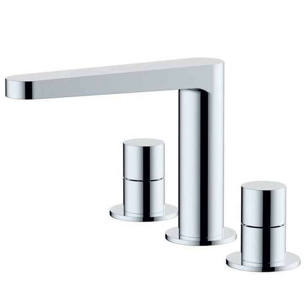 RAK Petit Round Deck Mounted 3 Hole Basin Mixer Tap
