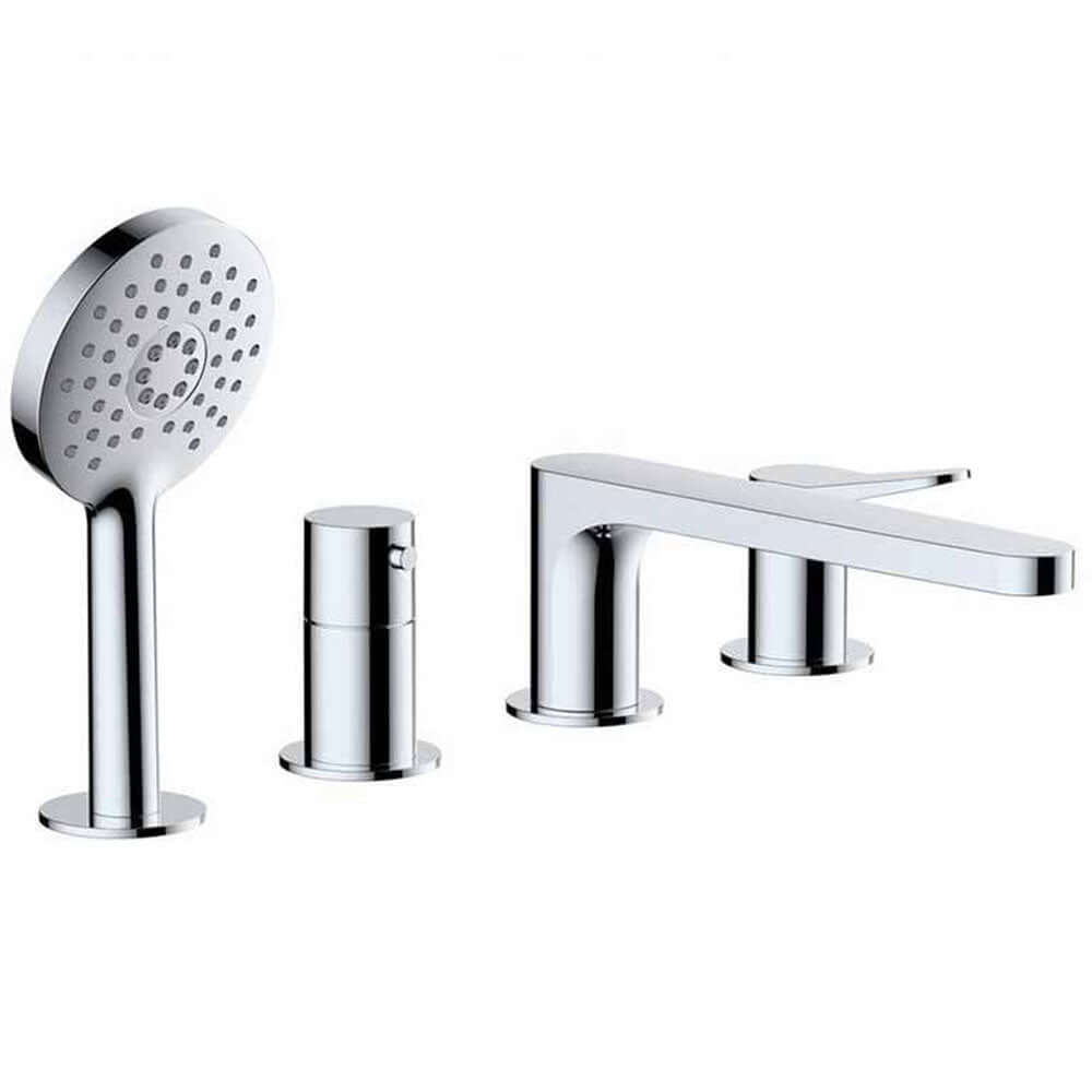 RAK Petit Round 4 Hole Deck Mounted Bath Shower Mixer Tap