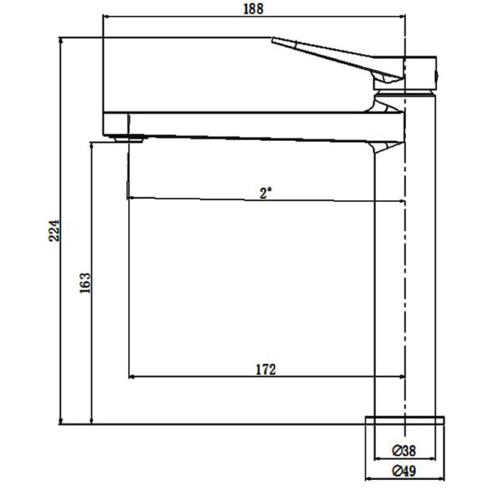 RAK Petit Round Mid Height Basin Mixer Tap
