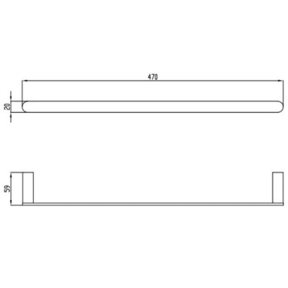 RAK Petit 450mm Round Single Towel Bar
