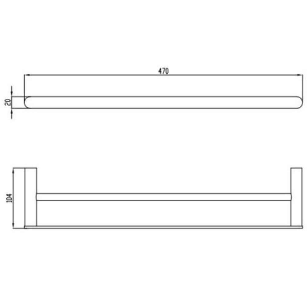 RAK Petit 450mm Round Double Towel Bar