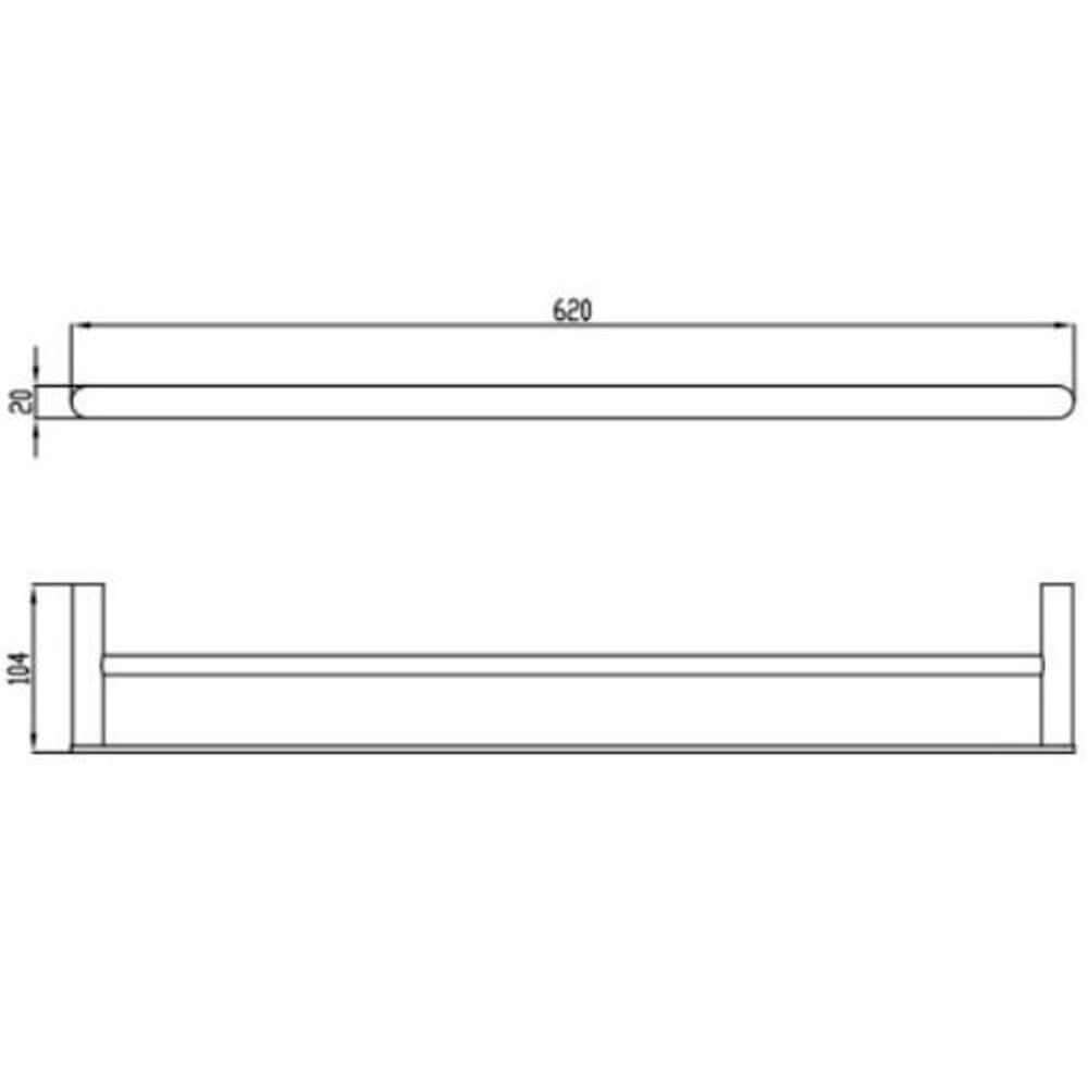 RAK Petit 600mm Round Double Towel Bar
