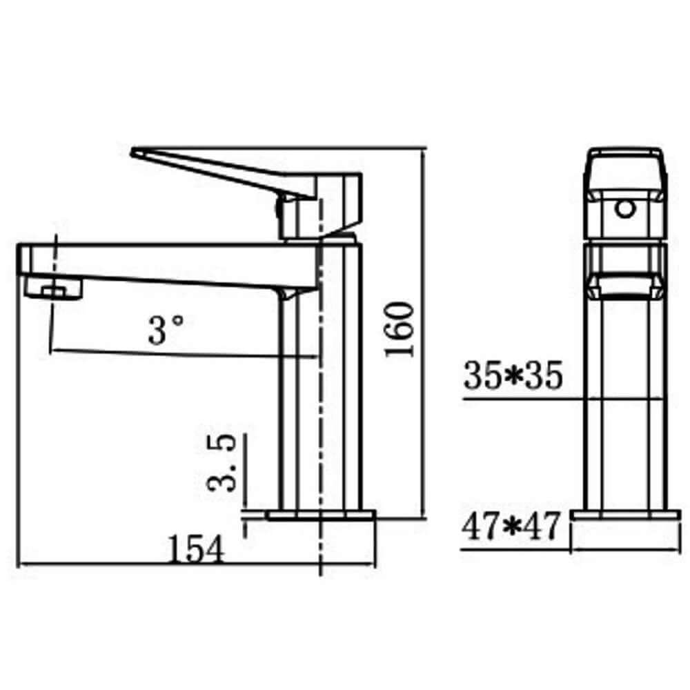 RAK Petit Square Standard Basin Mixer Tap