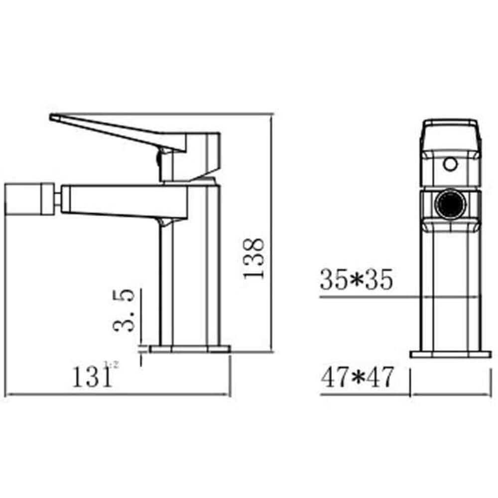 RAK Petit Square Bidet Mixer Tap