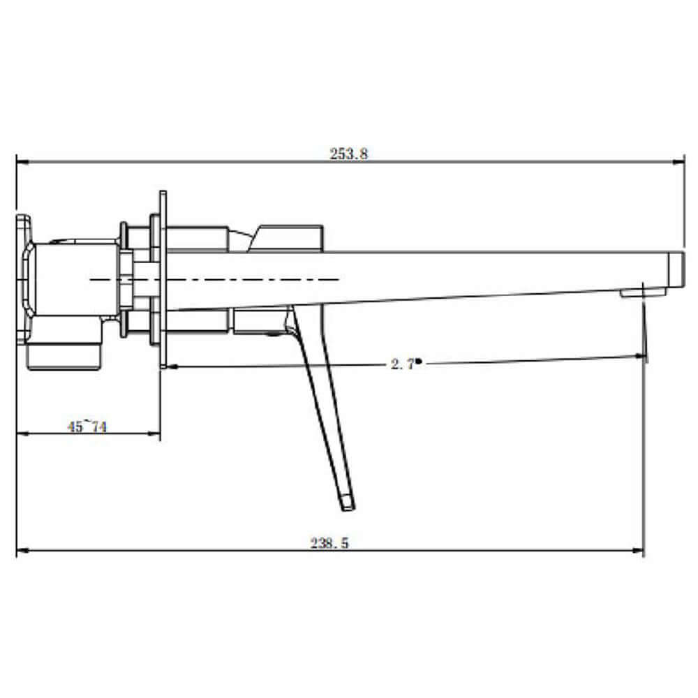 RAK Petit Square Wall Mounted Single Lever Basin Mixer Tap