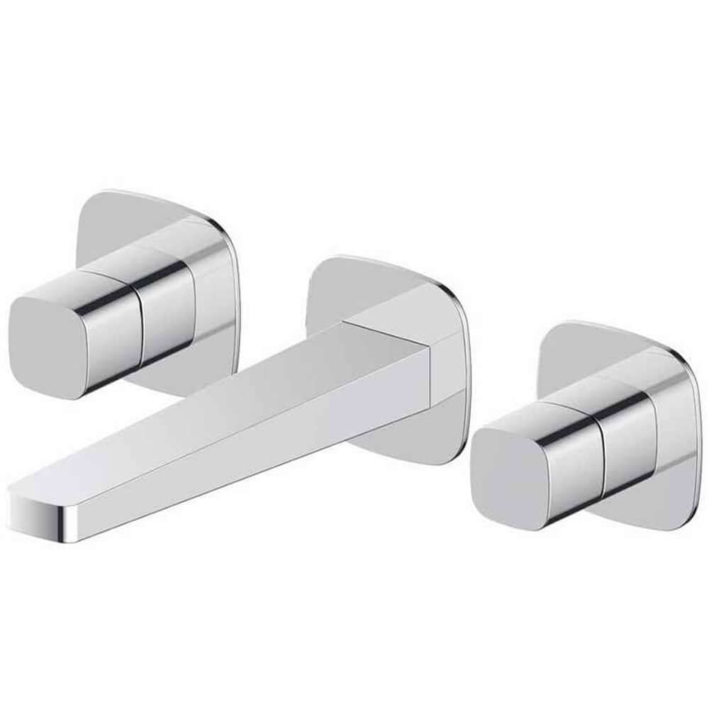 RAK Petit Square 3-Hole Wall Mounted Basin Mixer Tap