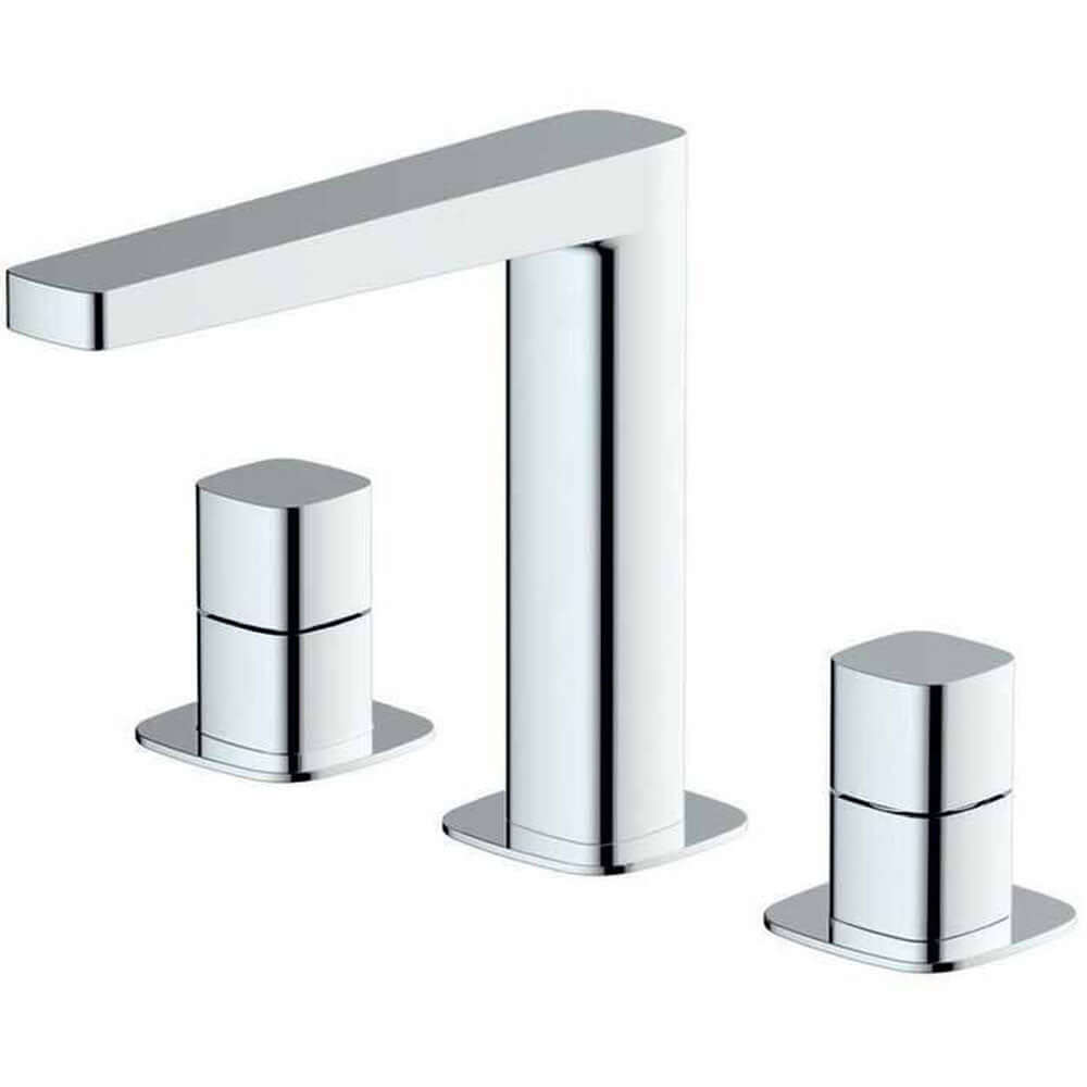 RAK Petit Square 3-Hole Basin Mixer Tap Deck Mounted