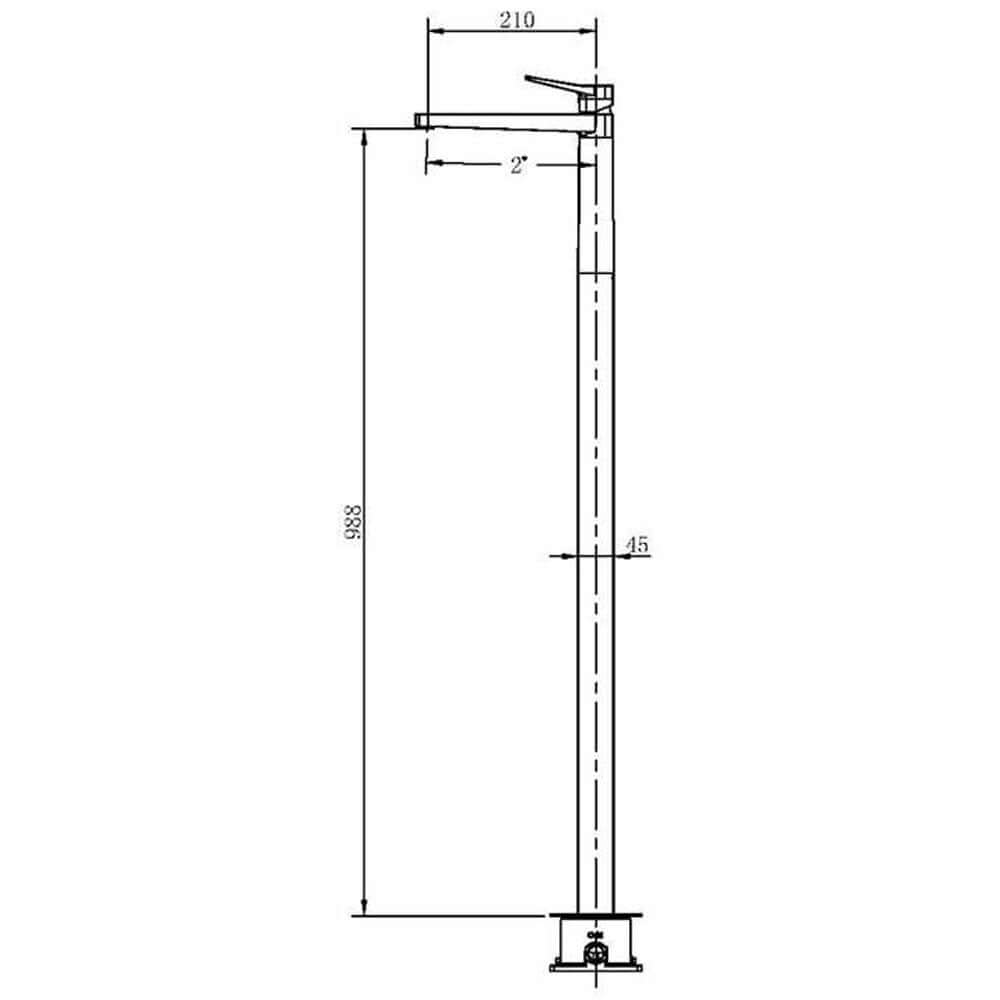 RAK Petit Square Floor Standing Basin Mixer Tap