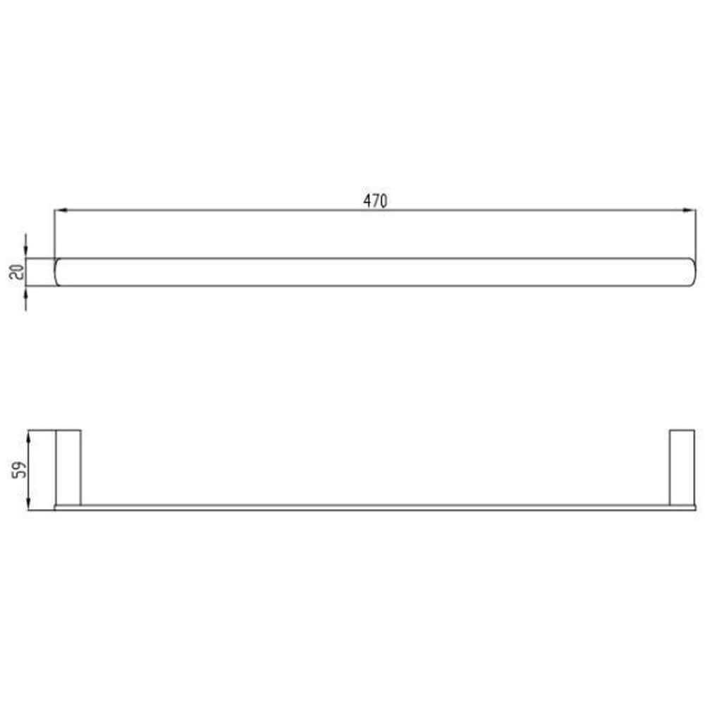 RAK Petit 450mm Square Single Towel Bar
