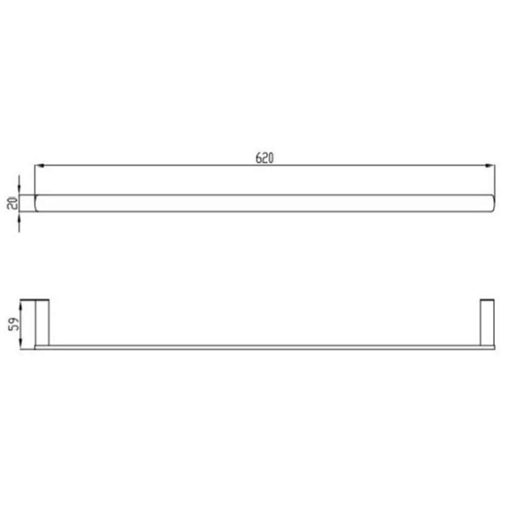 RAK Petit 600mm Square Single Towel Bar