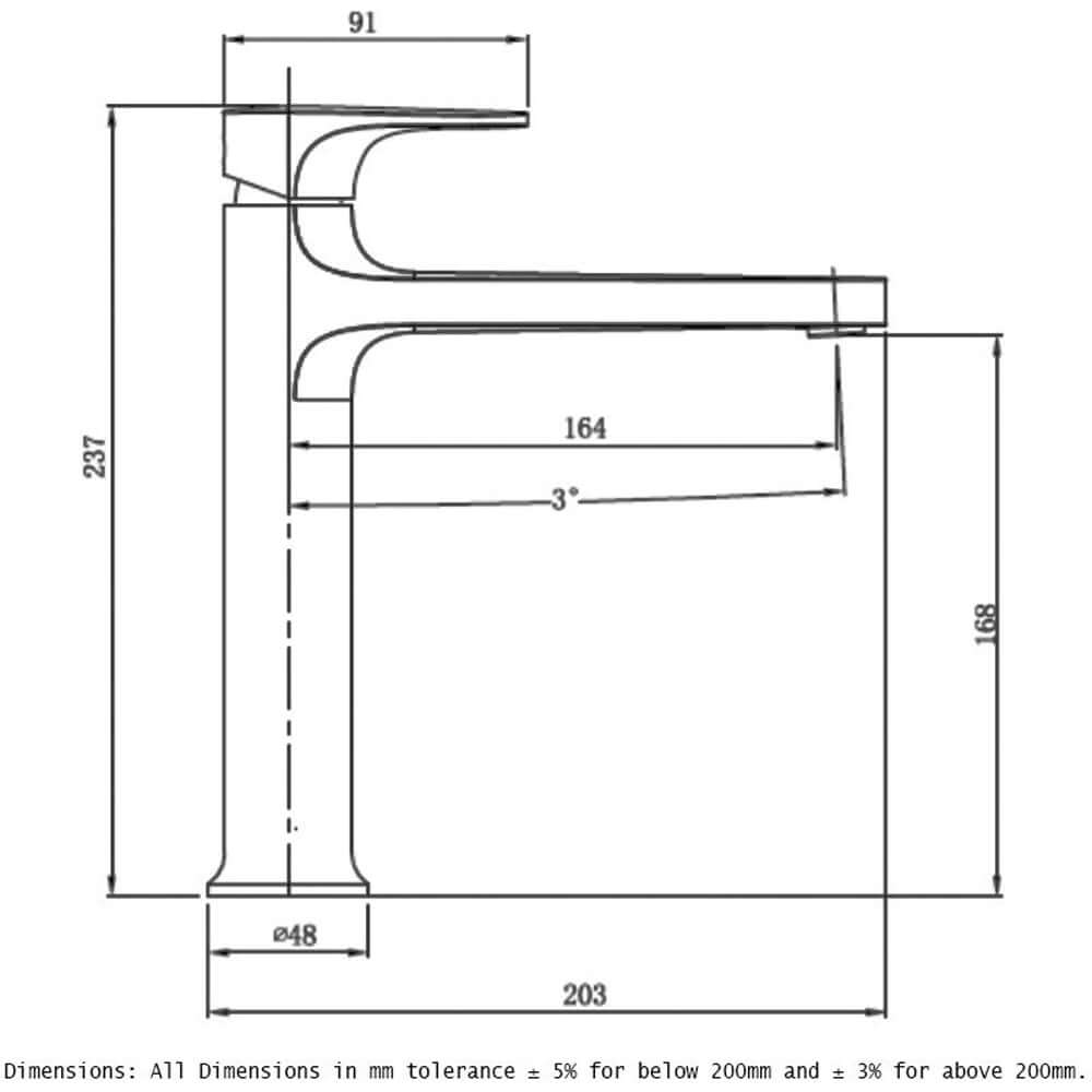 RAK Portofino Mid Height Basin Mixer Tap