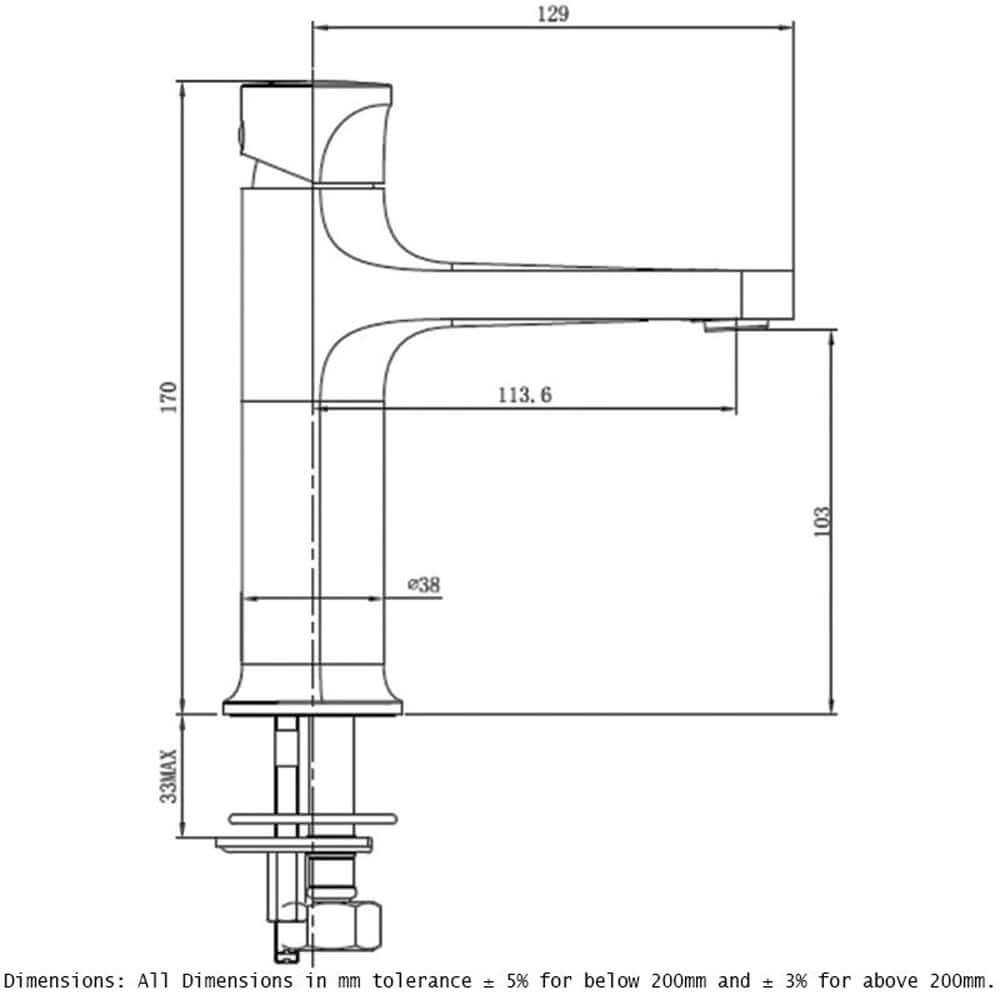 RAK Positano Standard Basin Mixer Tap