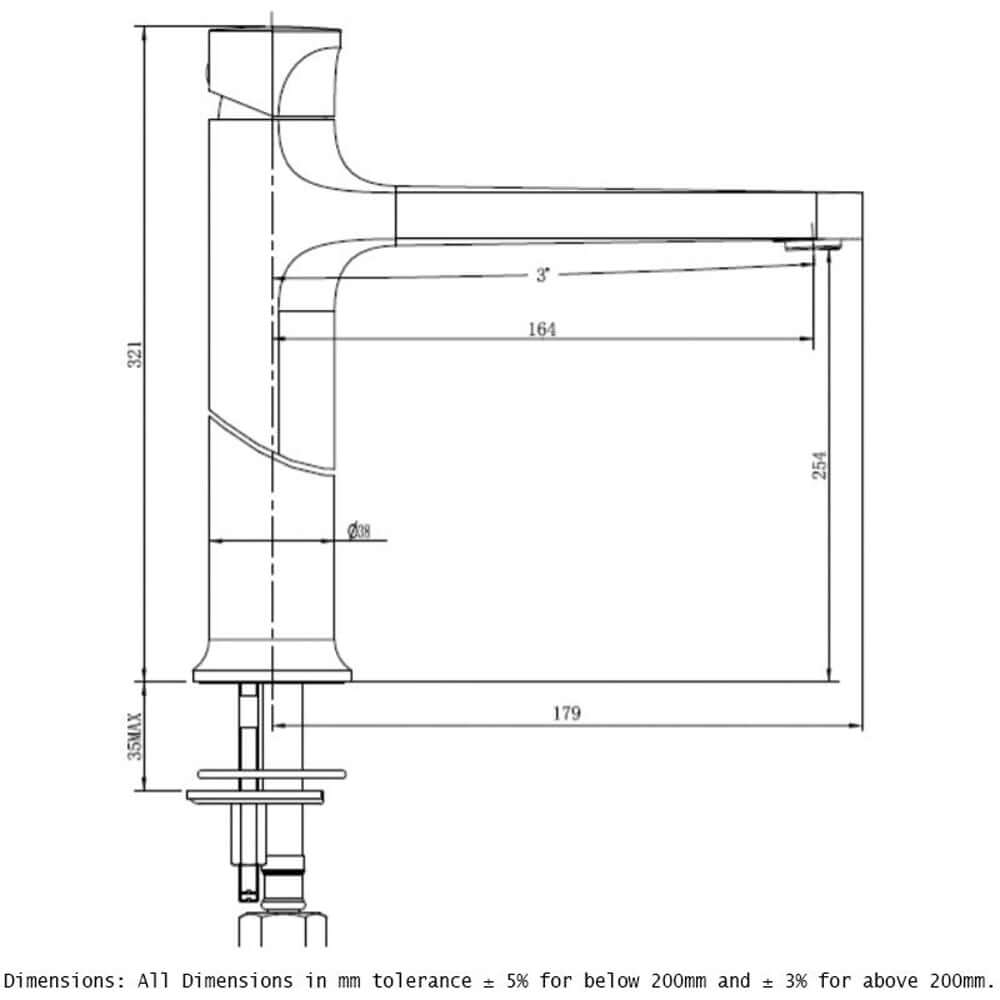 RAK Positano Tall Basin Mixer Tap