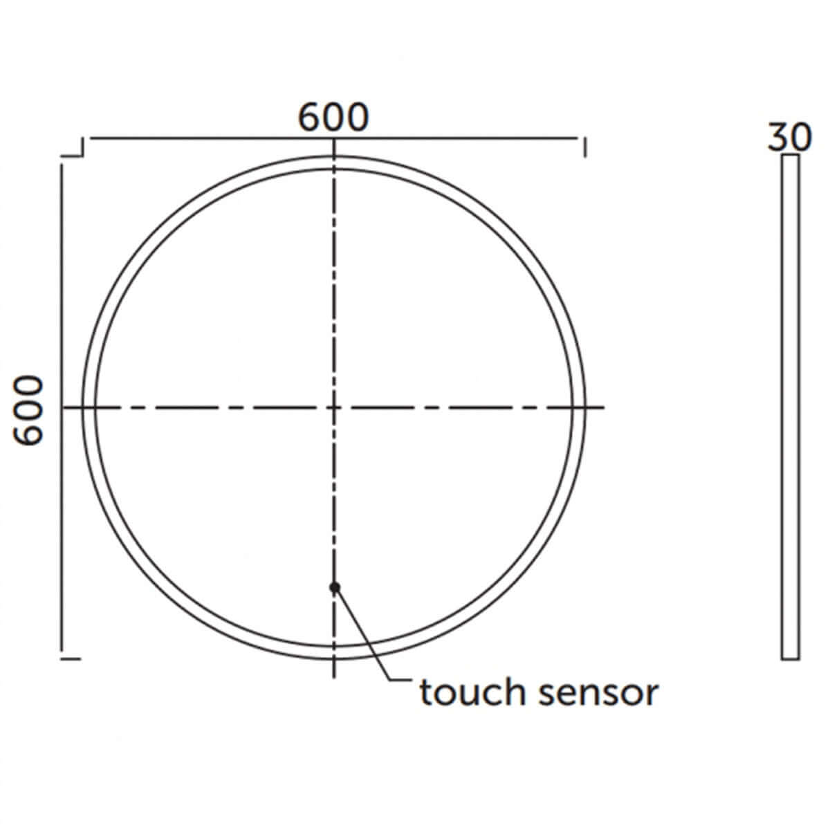 RAK Scorpio Round Illuminated Bathroom Touch Mirror