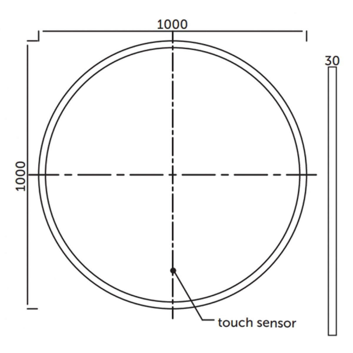 RAK Scorpio Round Illuminated Bathroom Touch Mirror